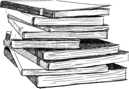 Стопка книг эскиз