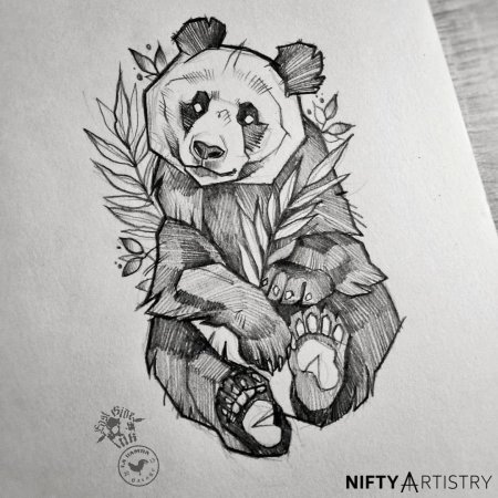Тату Панда скетч