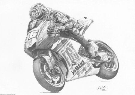 Набросок мотоцикла ручкой