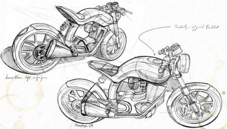 Мотоцикл Харлей Дэвидсон нарисовать