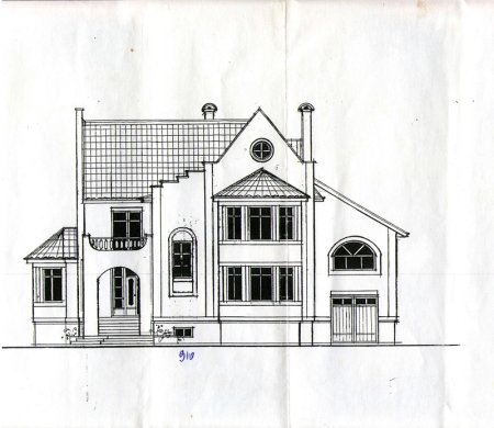 Зарисовка фасада здания