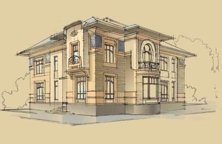 Коттедж карандашом