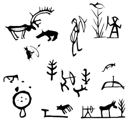 Петроглифы Кыргызстана вектор