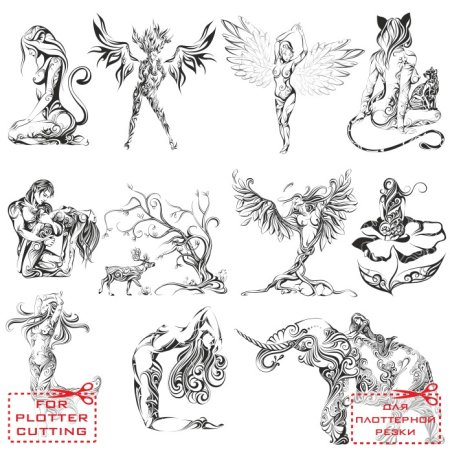 Тату тело девушки эскизы