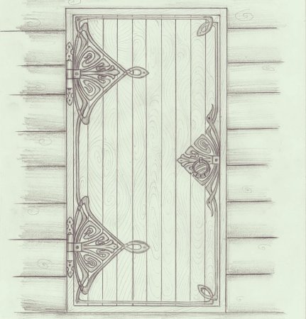 Старинная дверь рисунок