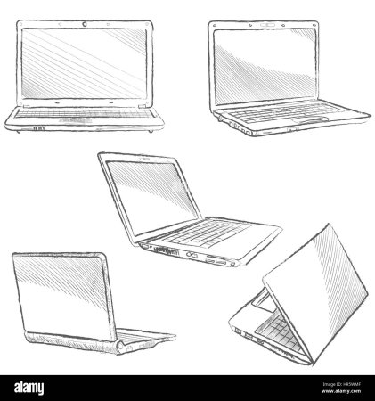 Ноутбук сзади вектор