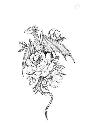 Тату дракон эскизы для девушек