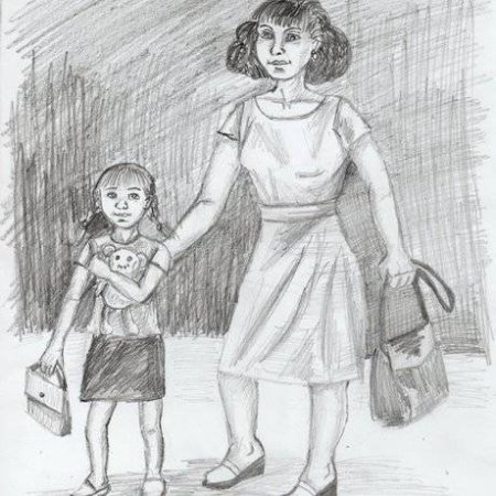 Карандашный рисунок мамы
