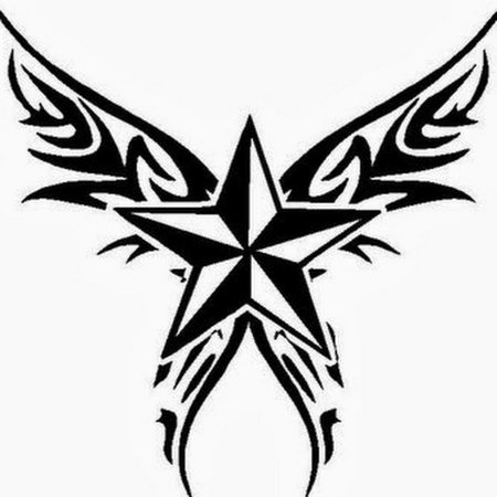 Тату звезда с крыльями