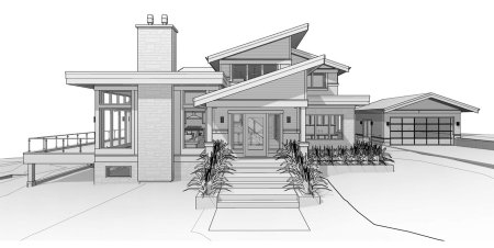 Современный дом раскраска