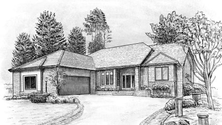 Частный дом карандашом