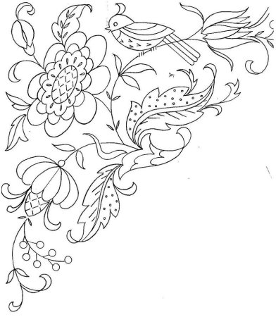 Эскиз орнамента для вышивки гладью