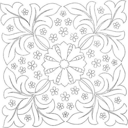 Цветочный орнамент в квадрате