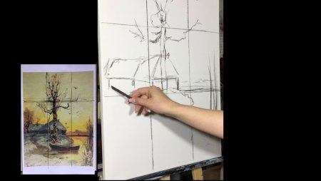 Перенос эскиза на холст