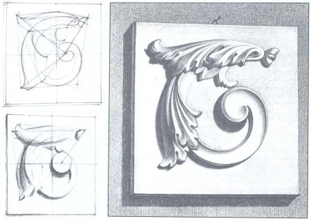 Акантовый лист гипсовая розетка рисунок