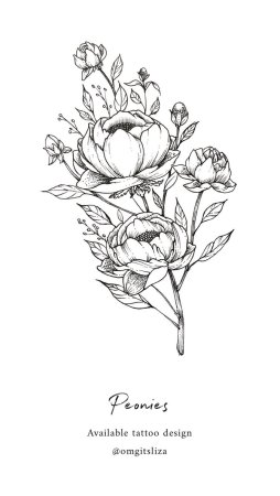 Эскизы тату цветок бутон