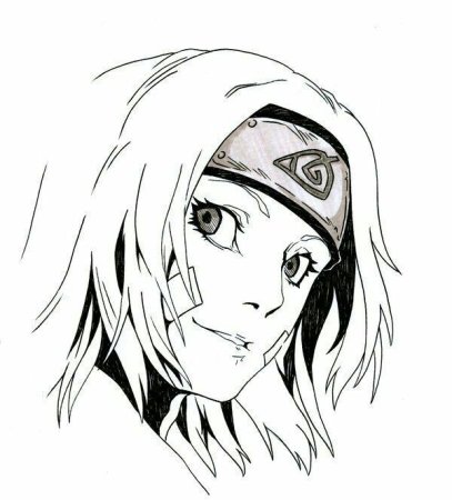 Наруто Узумаки черно белый