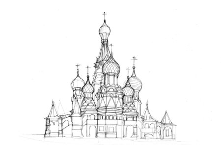 Спасская башня Московского Кремля раскраска