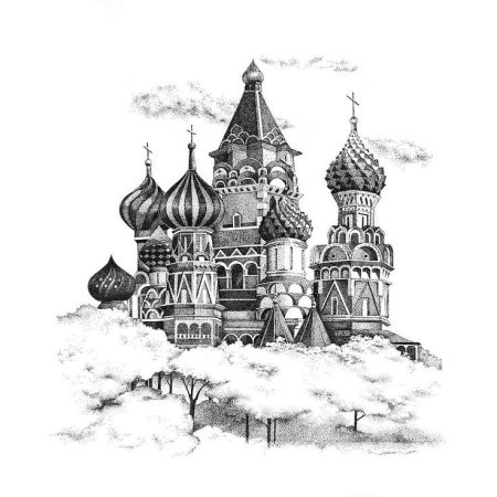 Московский Кремль карандашом