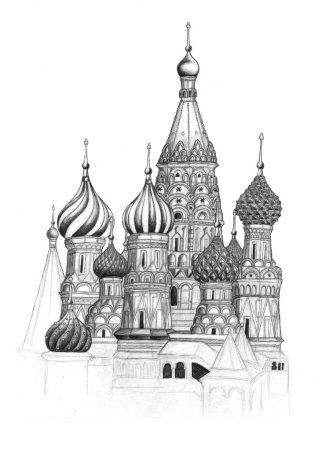 Спасская башня Московского Кремля раскраска