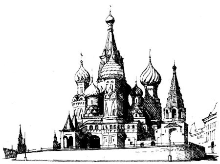 Кремль контурное изображение