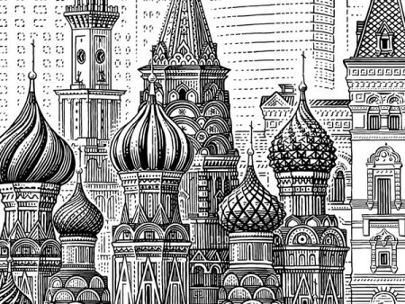 Спасская башня Кремля Москва раскраска