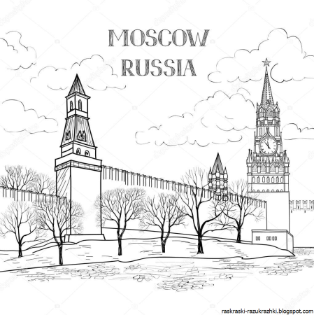 Эскиз Кремля в Москве