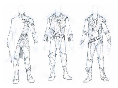 Набросок костюма супергероя