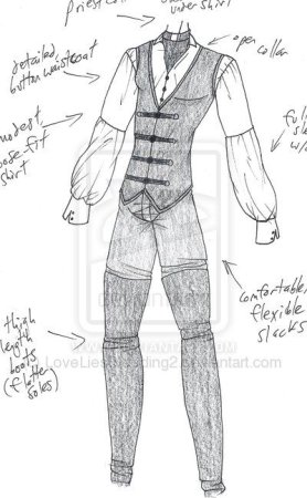 Эскиз костюма Ромео или Джульетта