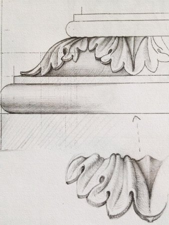 Эскиз резьбы аканта