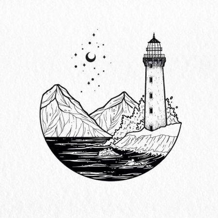 Маяк эскиз Минимализм