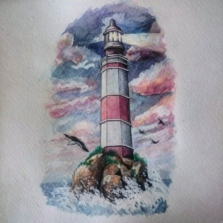 Тату Маяк цветной