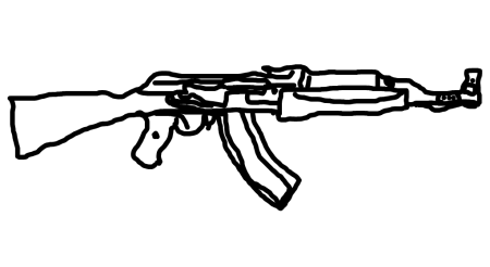 Раскраска оружие АК 47