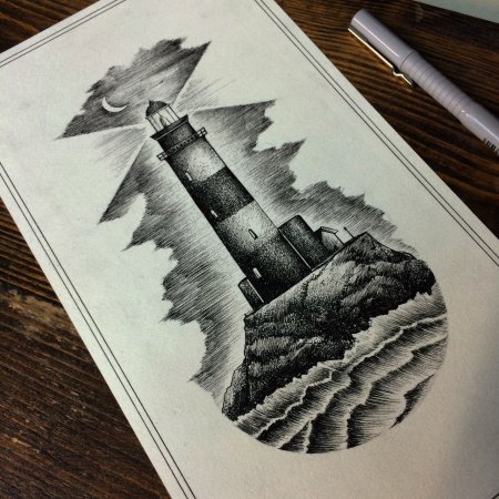 Маяк дотворк эскиз