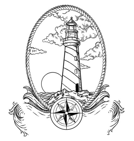 Татуировка Маяк эскиз