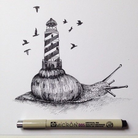 Маяк гелевой ручкой