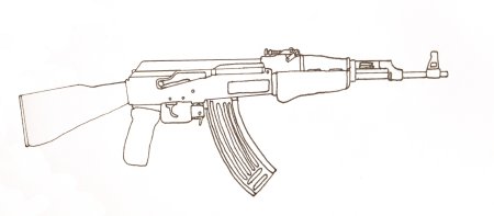 Раскраска автомат AK 47