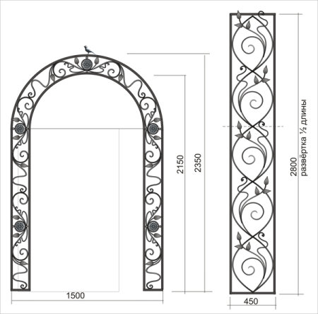 Арка кованная 3д архикад