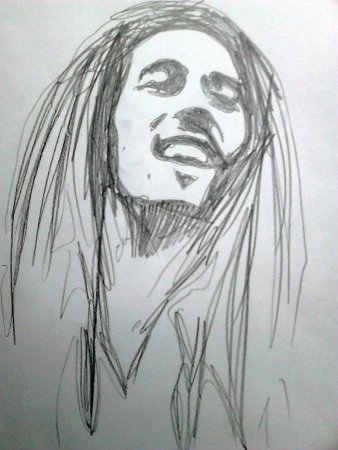 Боб Марли карандашный рисунок