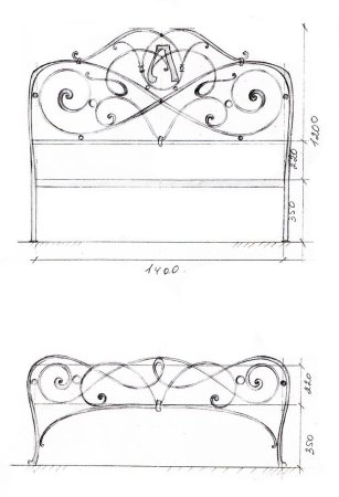 Чертеж сварной кровати