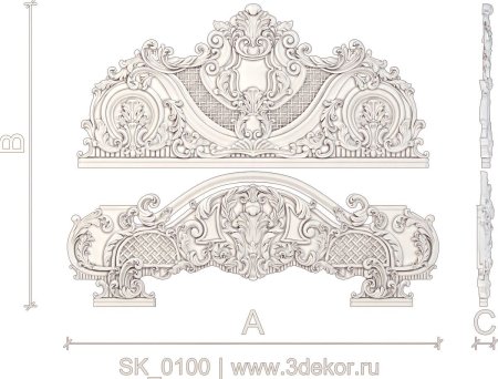 Кровать резная чертеж