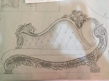 Эскизы резных кроватей