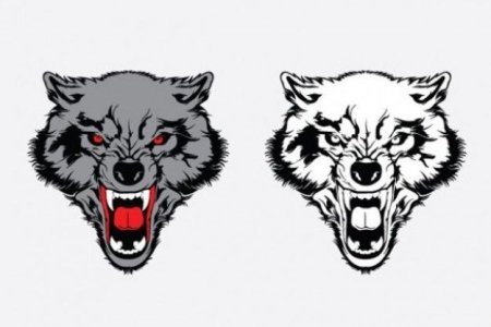 Эскизы татуировок волк с оскалом