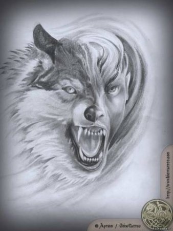 Тату свирепый волк