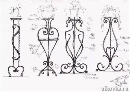 Чертежи цветочниц холодной ковки