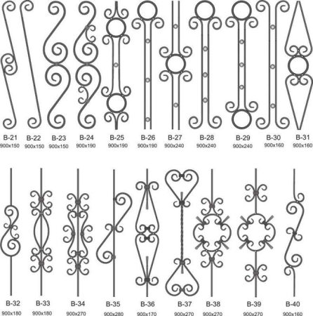 Элементы холодной ковки из профильной трубы с размерами