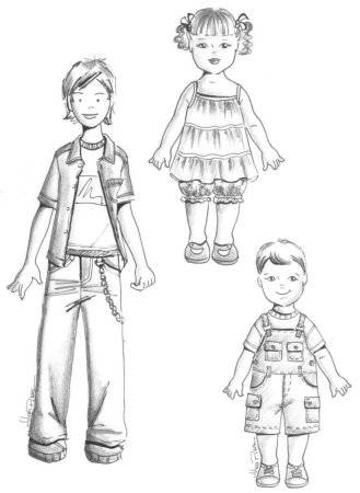Детская фигура для эскизов одежды