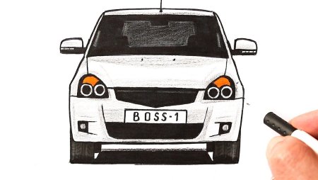 Рисунок заниженной Приоры