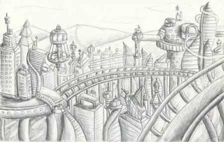 Эскиз города будущего