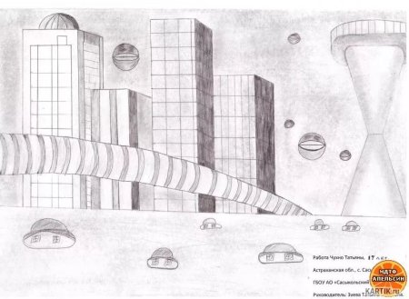 Современный город карандашом